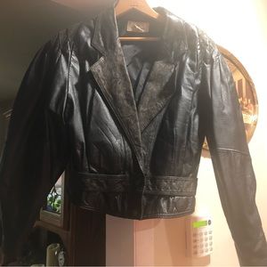 Black leather jacket